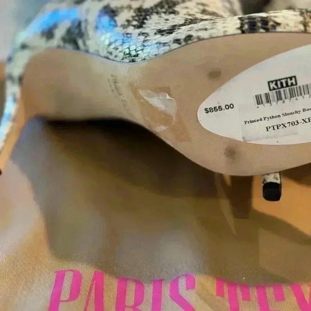 New Paris Texas Python Printed Leather Slouchy Bo… - image 8